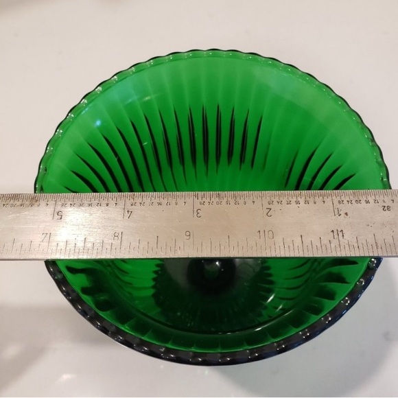 E.O. Brody Green Glass Set of Three Collectible Fishbowl/Footed Vase/Spiral Bowl - Picture 8 of 13